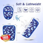 Plush Car Seat Strap Covers Navy Dinosaur For Kids Baby Toddler