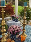 Pair Of Enormous Antique Brass Candlesticks - 32    Tall