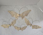 Set Of 4 Vintage Solid Brass Butterfly Wall Hangings Mcm Wall Art Decor Euc 