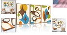 3pcs 16x24in Mid Century Modern Geometric Wall Art - Vintage Abstract Decor