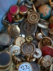 Large Antique Vintage Brass And Metal Button Lot 2  Lbs Some Rare