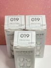 Kiss Impress Press-on Nails Manicure Short Color White 019 Frosting Lot Of 3