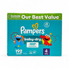 Pampers Baby Dry Disposable Baby Diapers  size 4  - 192 Count