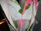 Vtg 60s Flower Power Jumpsuit Big Pink Floral Dagger Collar Wide Legs Sz S m