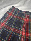 Vintage Rafaella 100  Wool Red Plaid High Waisted Shorts Pleated Front Size 10