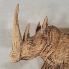 Modern Africa Hand Carved In Kenya Of Jacarando Wood Rhino Sculpture 6  Tall