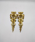 2antique French Ormolu Brass Plated Furniture Pediment mount Hardware Decoration