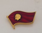 Ussr Soviet Young Pioneer Red Silk Tie  galstuk  Original W tag 1988   2 Pins
