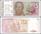 Argentina 5 Australes  1985-1989 Nd  P-324b  Unc X 10 Pcs