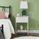 Set Of 2 Modern Bedside End Tables Nightstands With Drawer Storage Shelf