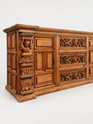 Antique French Renaissance Carved Oak Sideboard Buffet Cabinet Cherub Grape