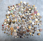 Lot Of 185 Vintage Antique Assorted Metal   Glass Diminutive   Small Buttons