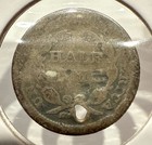1853 Seated Liberty Half Dime Arrows 5c Silver Us Coin Holed
