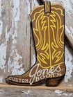 Vintage Jones Boots Porcelain Sign Old Rodeo Cowboy Western Shoe Ranch Cobbler