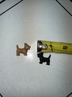 Vintage Dog Miniatures Resin Plastic Scottie Brown And Black Pair