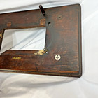 Antique 1890s White Treadle Sewing Machine Cabinet Wood Top Coffin Base