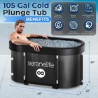 Serenelife 105 Gal  Inflatable Insulated Freestanding Cold Plunge Tub  black 