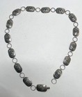 Vintage Sterling Silver Turquoise Stamped Concho Belt Necklace Navajo 24 5 