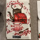2 New Vintage Parisian Prints Linen Tea Kitchen Dish Towel 28 X 16 Fruits   Tea
