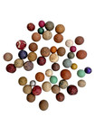 Antique Civil War Era Clay Marbles In Decorative Mason Jar