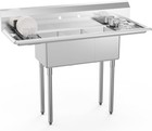 Commercial Sink  Stainless Steel Sink With 3 Compartment And 2 Sides Drain Rack
