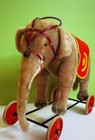 Large Steiff Elephant Ride On Pull Toy   W id  1950s  Xcond 
