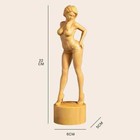 Exquisite Boxwood Carving  Graceful Model Statue For Chinese Living Room