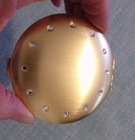 Avon Vintage Jeweled Double Mirror Compact Gold And Rhinestone 
