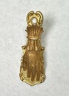 Vintage Brass Hand Clip Paper Holder Ornate Victorian Style Spring Clamp