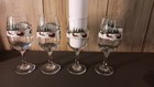 Libbey   Christmas Wine Glass Winter Snow Scene Set Of 4 Vintage-  Free Shipping