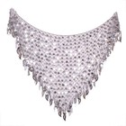 Belly Dance Hip Scarf Sequins Mesh Triangle Wrap Skirt Waist Chain silver 