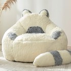 Giant Bean Bag Chairs For Adults Teens  Plush Beanbag Chair Large Beige White