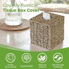 Seagrass Tissue Box Cover Square Handwoven Facial Tissue Box Holder Natural