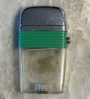 Vintage Green Scripto Vu Lighter With Lucky Four Leaf Clover