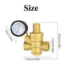 Dn20 3 4  Brass Adjustable Water Pressure Reducing Regulator Valves Gauge Usa 