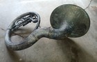 Antique Rare Eb Fa Reynolds Silverplate Sousaphone 23  Bell - 4 Parts Or Repair