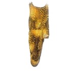 Ashro  Sexy Elegant Leopard Dress 18 Black   Gold Bodycon Cape Sleeve Tuck Front