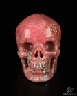 2 0  Pink   Black Rhodonite Hand Carved Crystal Skull  Super Realistic  Healing
