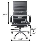 Tall Ribbed Executive Office Chair Leather High Back Ergonomic Computer Chairs