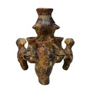 Precolumbian Style Vintage Pottery Tripod Effigy Vessel Central American Folkart
