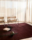 Hand-tufted Burgundy 100  Nz Wool Area Modern Wine Red Area Rug Handmade Carpet