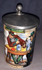 Nice  Pictorial  Beer  Stein Or Mug  Men Sitting At Table  Dog On Chair