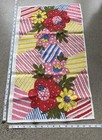 Vintage Tea Towel Linen Bright Floral Mcm Retro Kitchen Colorful 15x26