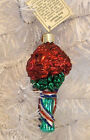 2001 Patriotic Rose Bouquet Old World Christmas -blown Glass Ornament New W tag