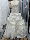 Satin Wedding Dresses Multi Layer Ruffled Strapless Beading Vintage Bridal Gowns