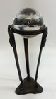 Antique Art Deco Crystal Ball Natural Quartz Sphere Brass Stand Fortune Teller