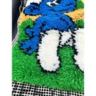 Smurf Mushroom Latch Hook Rug Hanging Tapestry Vintage 80s Partially Completed