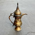 Islamic Brass Dallah Middle Eastern Coffee Pot Arabic Silver   Copper 9  Vintage
