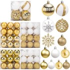  100pcs Christmas Tree Ornaments  Christmas Ball Set Glitter Gold And White