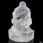 3 3  Quartz Rock Crystal Hand Carved Crystal Buddha Sculpture  Crystal Healing